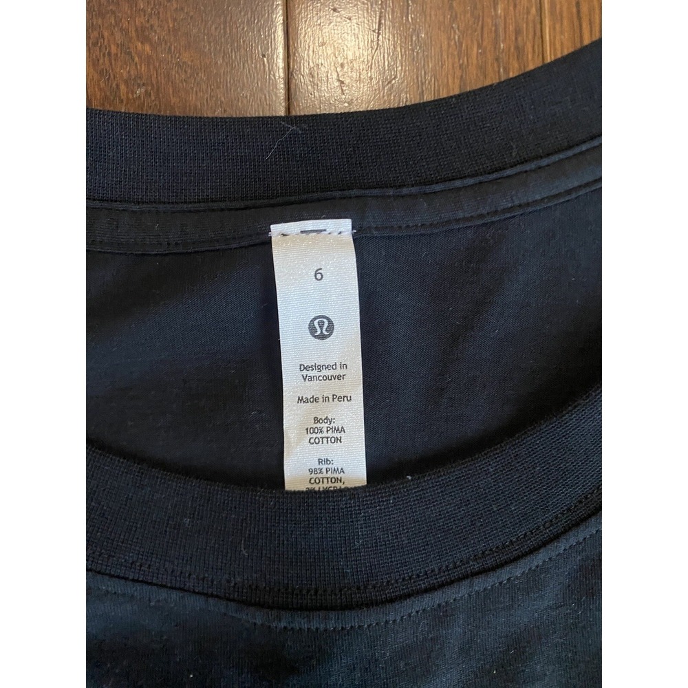 Lululemon Black Pima Cotton Long Sleeve Top 6 - Picture 2 of 4
